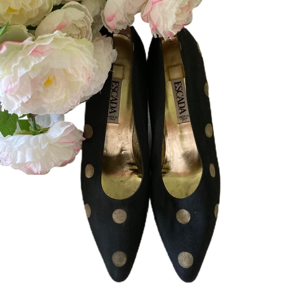 Vintage ESCSDA Black Gold Heels